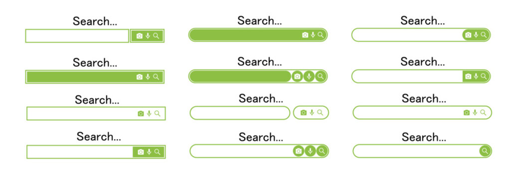 Modern search bar with glowing transparent glass effect. Sleek web interface button design for futuristic websites, apps, and digital browsing experiences.