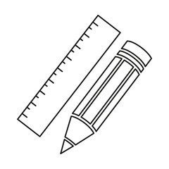 Naklejka premium Creative pencil and ruler drawing tools vector illustration. Perfect for school supplies educational content and graphic design.
