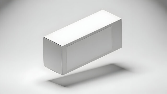 Blank White Box Floating Above White Surface