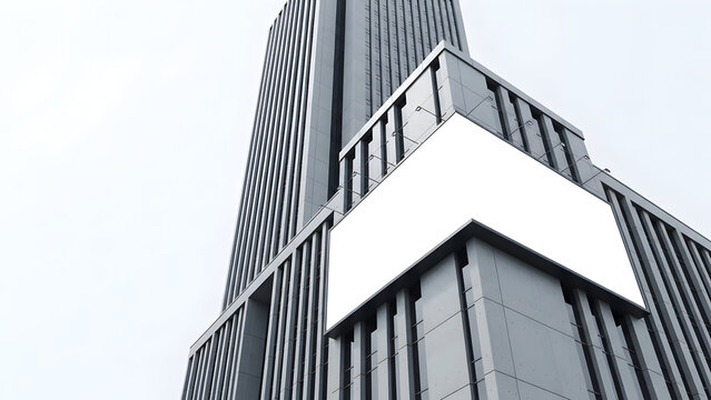 Modern Skyscraper with Blank Billboard Mockup