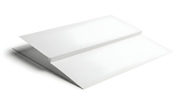 Blank White Brochure Folded and Isolated on White