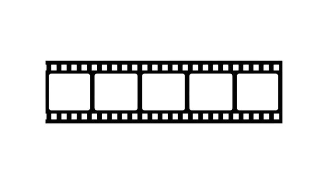 Five frame movie film strip vector illustration on white