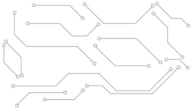 Abstract Circuit Board Background with Thin Lines and Circular Nodes Minimal Technology Network Design