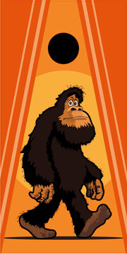 Bigfoot Corn hole top board graphic template with die-cut lines. 24" wide by 48" tall.