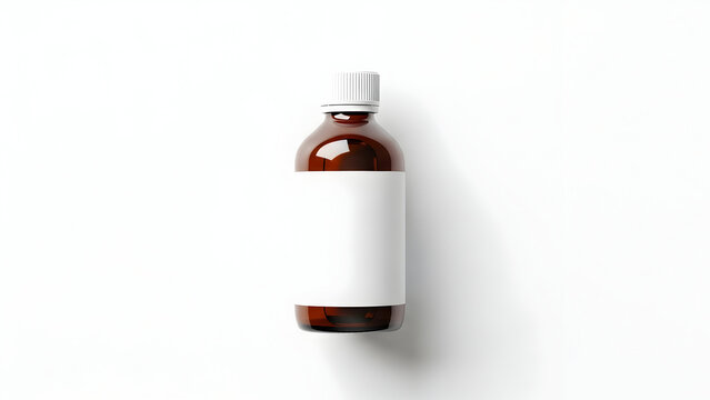 Amber Glass Dropper Bottle with White Label and Cap