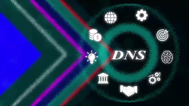 Dns network technology concept with digital and abstract background