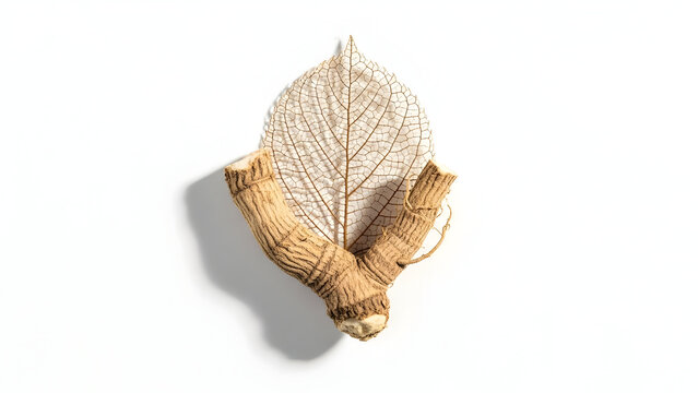 Delicate Skeletonized Leaf Vein with Dry Twig