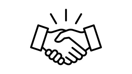 Obraz premium Handshake icon symbolizing agreement, partnership, and collaboration in business and professional relationships