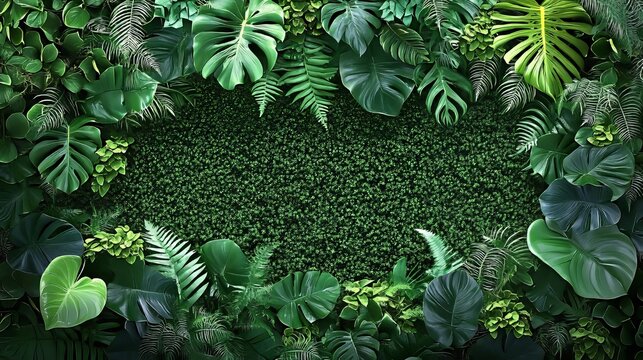 Lush Green Plant Wall Design with Anthurium, Ferns, and Epiphytes in a Stunning Cloud Forest Setting