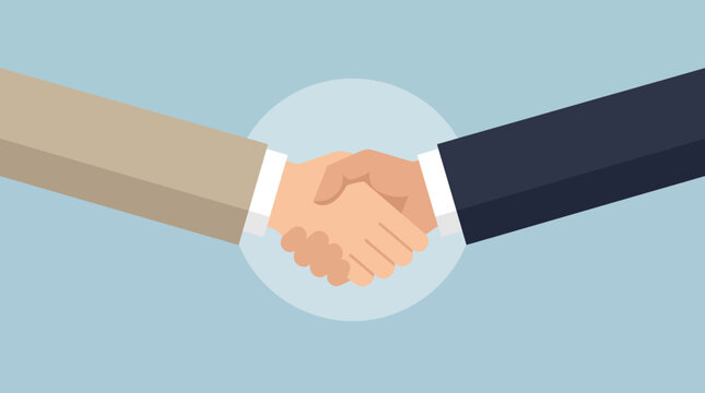 Handshake between two professionals symbolizing business agreement, partnership, collaboration, and mutual trust