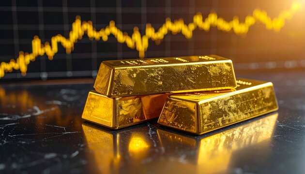 Gold Bars Market Value Investment Wealth Financial Graph Visuals