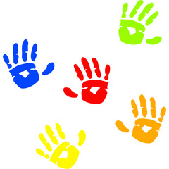 Fototapeta premium Colorful Handprint Paint Art