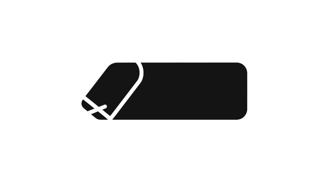 Minimalist black burrito wrap icon isolated on white background