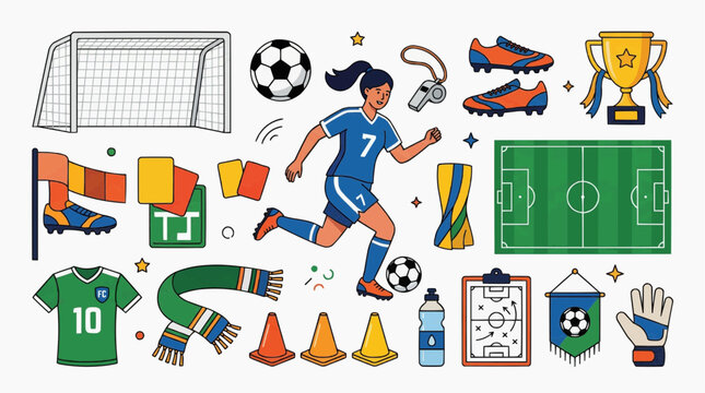 soccer player with football