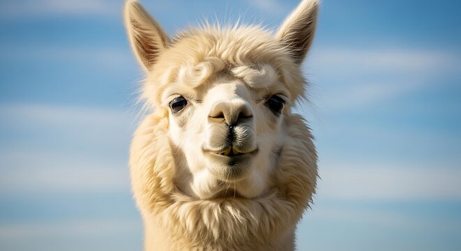 Adorable Alpaca Portrait, Cute Farm Animal, Livestock Photography