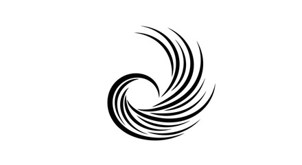 Fototapeta premium Minimalist black spiral wave logo icon on white background