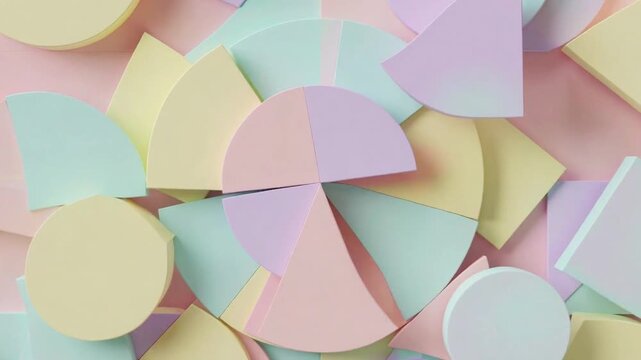 A creative 3d geometric illustration featuring a bright rainbow pattern of abstract colorful paper and plastic card elements with triangle shapes for a modern business wallpaper design