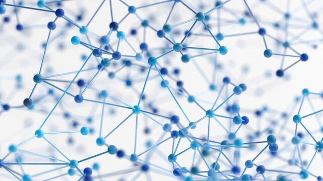 Abstract blue background with bubbles featuring a geometric network pattern and 3d sphere connection design for a seamless technology communication web wallpaper