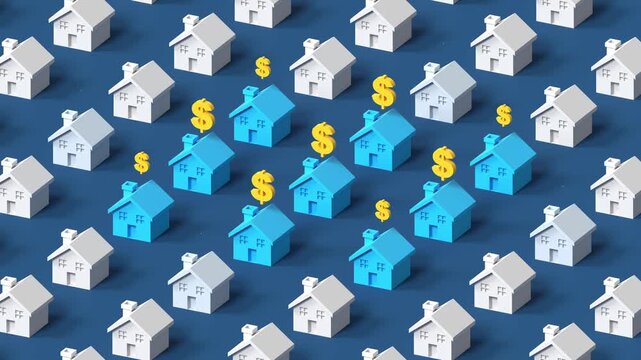 Isometric Real Estate Sales and Housing Market 3D Animation