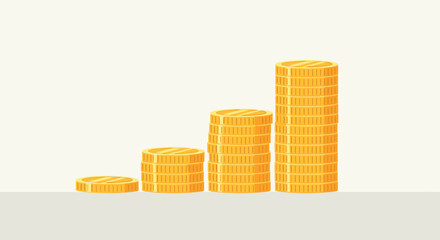 Flat minimalist illustration of gold accumulation strategy b © Artbibun