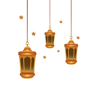 Islamic Hanging Lantern Ramadan Decoration Set