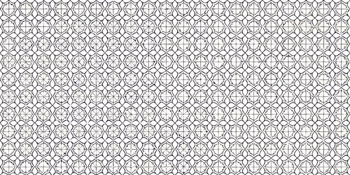 intricate geometric pattern with interlocking circles black and white