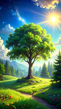 Lush green landscape