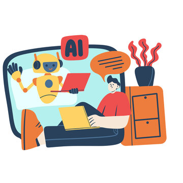 man with laptop ai