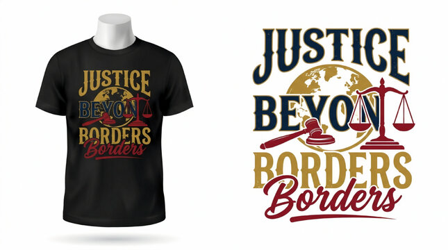 Justice beyond borders legal concept t-shirt