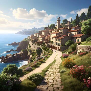 Mediterranean village view
