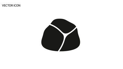 A stylized black rock with three indentations, set against a white background © mang