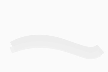 Fototapeta premium White curved ribbon on isolated white background