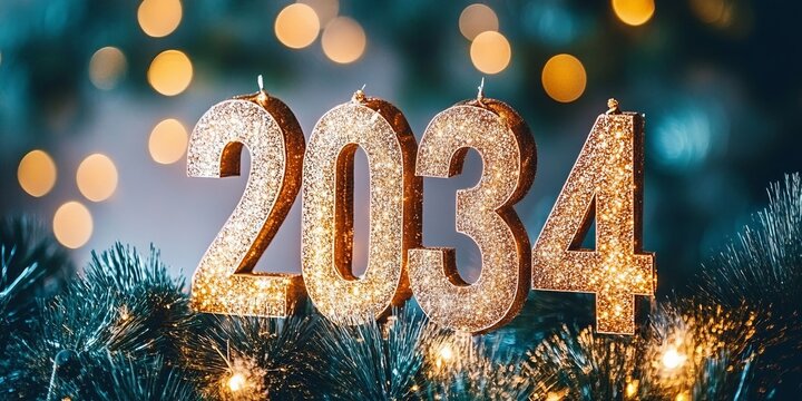 Stunning New Year s Eve Celebration with Glittering Decorations Welcoming 2034 in Style and Joy