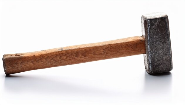 used sledge hammer isolated on white background