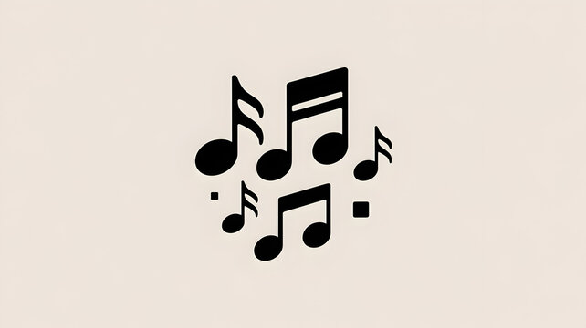 Musical Notes Arranged in a Circle on a Light Textured Background