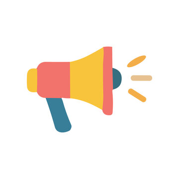 Colorful Megaphone Icon for Communication.