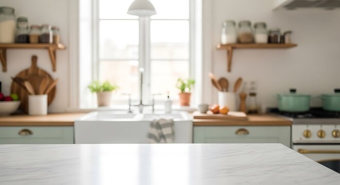 Bright kitchen interior with farmhouse sink and window view kitchen, interior, design, farmhouse sink, window