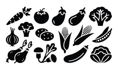 Fototapeta premium Farm Fresh Vegetables Vector Pack, Natural Food Illustration