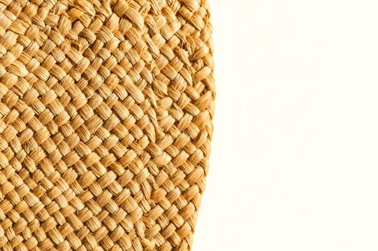 Macro texture of woven raffia straw