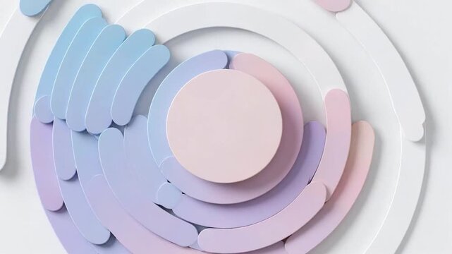Abstract Circular Design: A visually captivating abstract composition, featuring concentric circles of varying sizes and soft pastel hues, creating a sense of depth, harmony, and modern elegance.