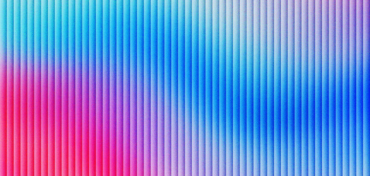 Vibrant holographic vertical stripes background, colorful neon gradient texture with rhythmic parallel lines, abstract blue and pink light pattern for modern digital art and web design covers.