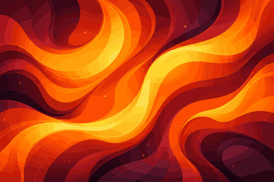 Abstract Vector Background Featuring Smooth Fluid Lava Shapes with Vibrant Orange and Red Wavy Curves, Elegant Gradient Flowing Lines, and Modern Liquid Abstraction for Creative Graphic Design.