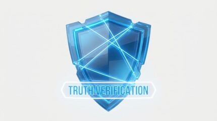 Fototapeta premium Truth verification shield clipart, protection concept element, isolated on white background 