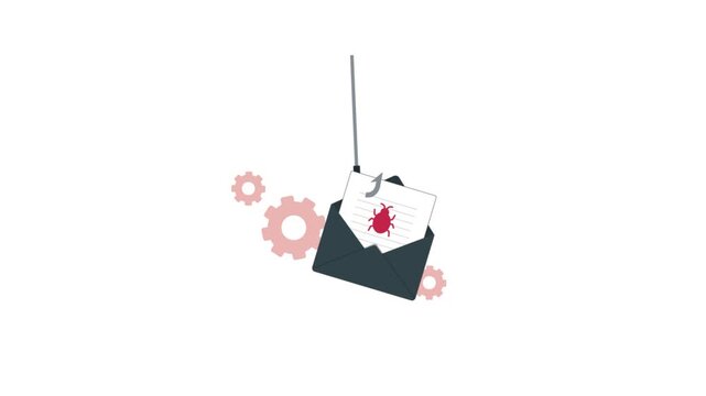 4k Phishing Email. Email Scam Concept Animation Video