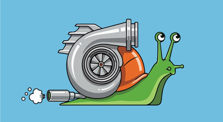 Fast Snail Turbo Symbol Flat Vector Icon, Minimal Animal Speed Illustration for Logo and UI © SHDESINES