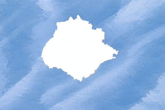 Aguascalientes Mexico state map silhouette on blue watercolor background