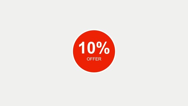 10% off red circle sale badge animation