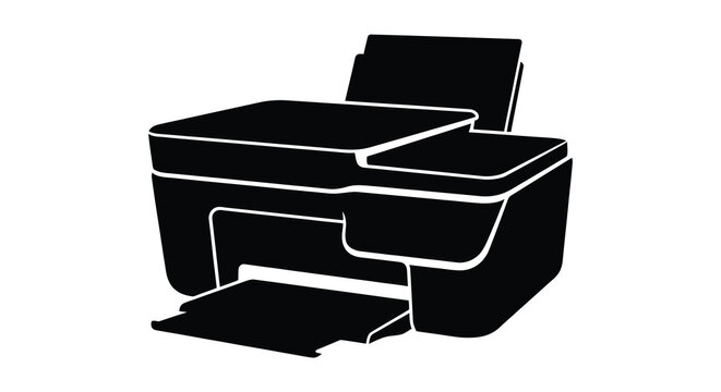 Printer silhouette on a white background high quality