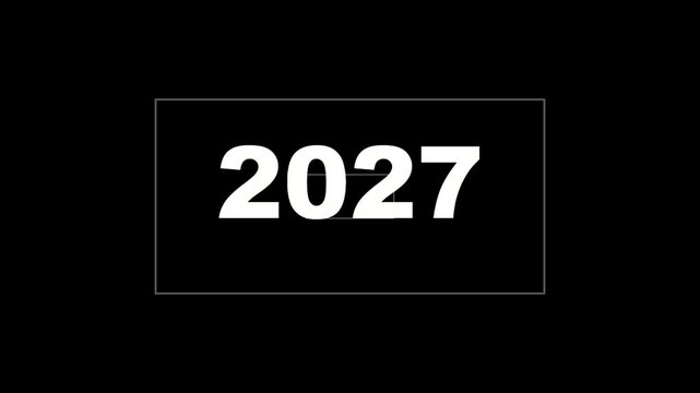 2027 digital countdown timer motion animation