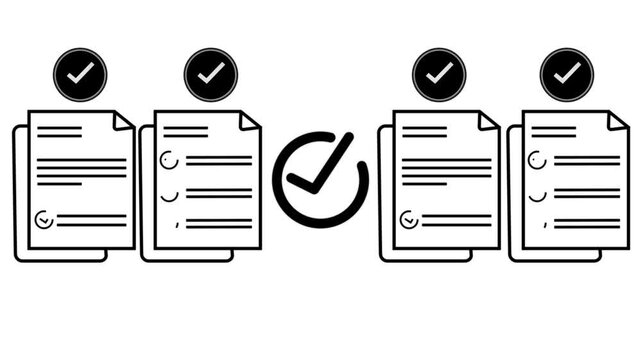 Digital checklist and approval workflow showing business document validation and task tracking system for decision making process optimization.
